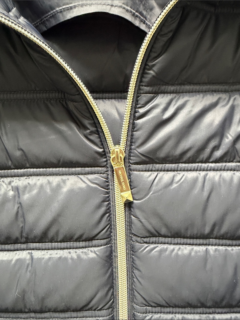 Michael Kors Quilted Packable Navy Hooded Puffer Coat - Picture 3 of 10